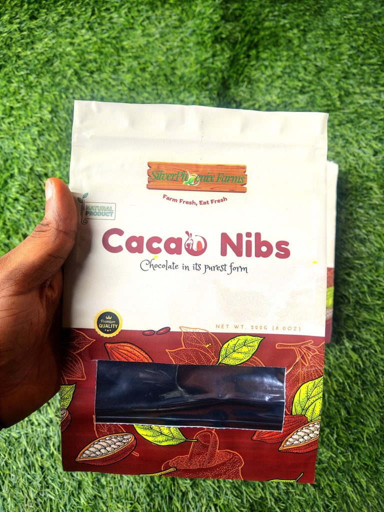 Product Pouch Design and Print For Silver Phoenix Farms Cacao Nibs 7