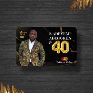 40th Birthday Access Cards Front Design
