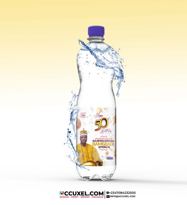 50th Birthday Water Bottle label