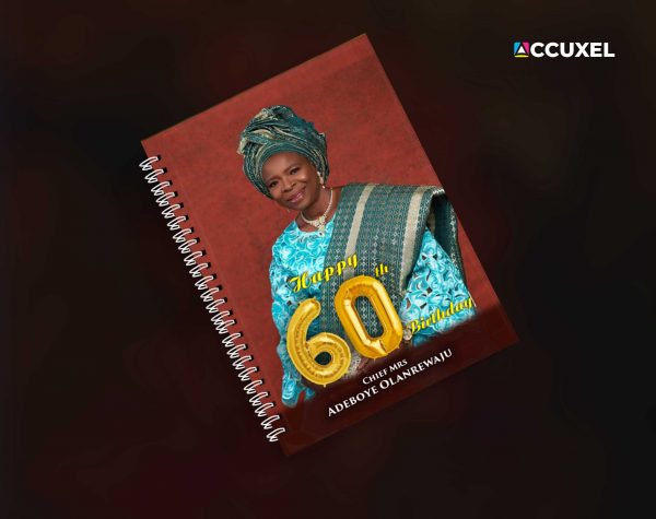 60th birthday jotter design and printing