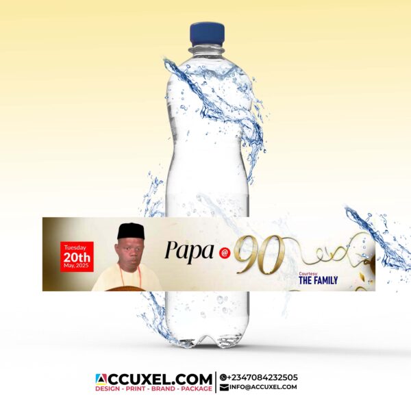 90th Birthday Water Bottle Labels Sticker