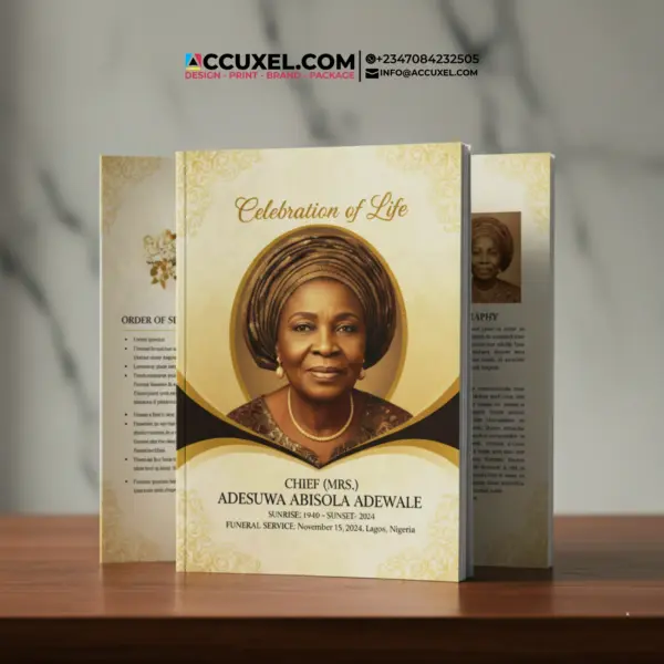 A4 Burial Program Design & Printing