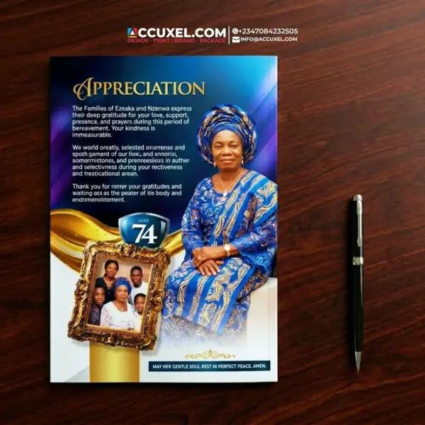 A5 Funeral Program Front Design