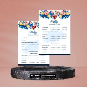 A5 Wedding Program Design and Printing