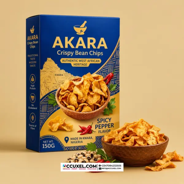 Akara chips printed packaging box design and production