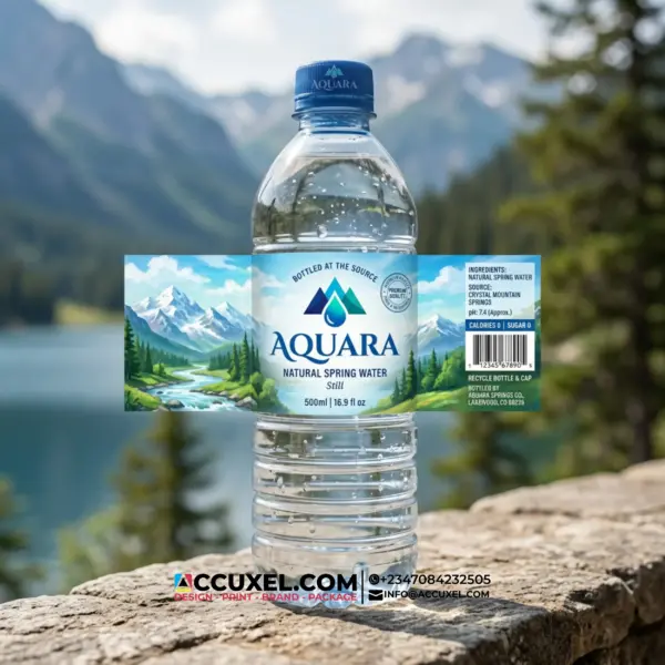 Bottle Water Sticker Label Design