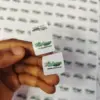 Close up of tea bag hang tag showing premium print finish