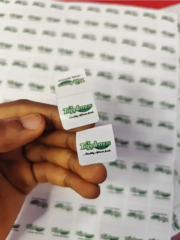 Close up of tea bag hang tag showing premium print finish