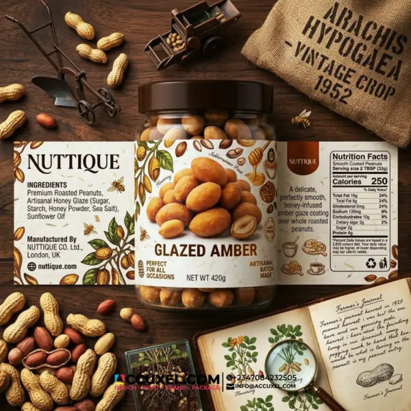 Coated Peanut Jar Label Stickers Printing