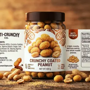 Coated Peanut Burger Bottle Stickers Design Printing