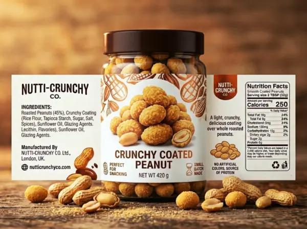 Coated Peanut Burger Bottle Stickers Design Printing