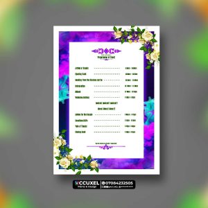 Custom 5x7 Wedding Programs Design and Printing