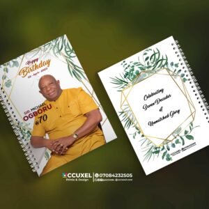 Custom 70th Birthday Jotter Design and Printing