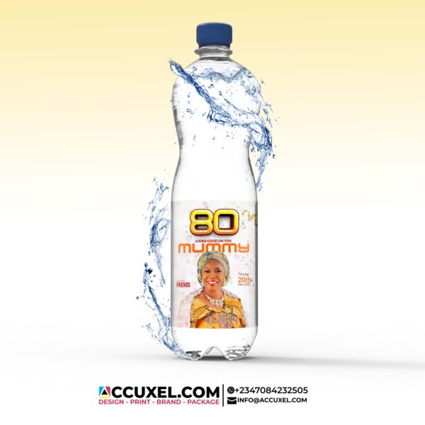 Custom 80th Birthday Water Bottle Labels Sticker Design and Printing