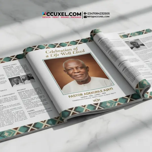 Custom A4 Burial Program Design Service