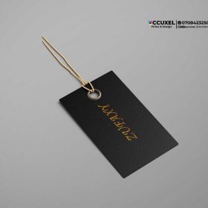 Custom Black Hang Tags With Gold Foil