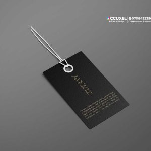Custom Black Hang Tags with String Printing