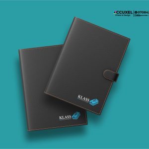 Custom Black Leather Notepad