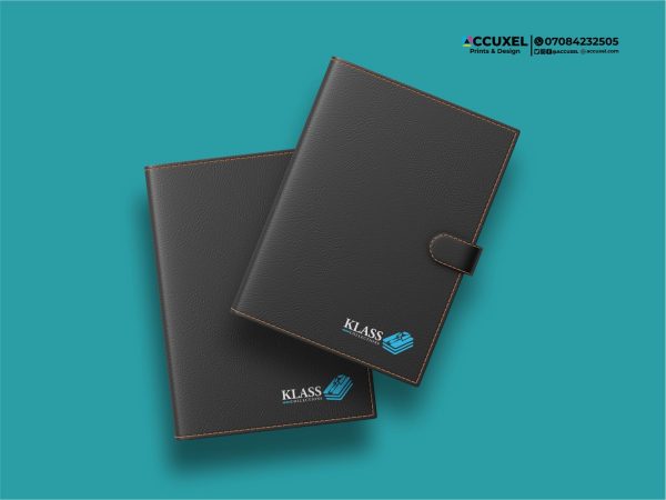 Custom Black Leather Notepad