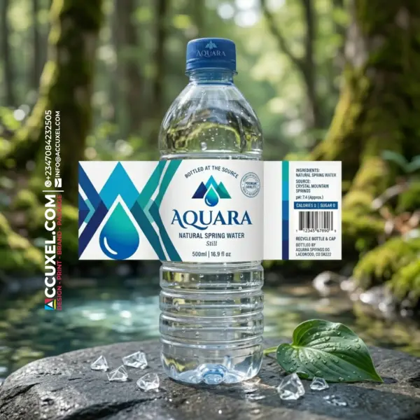 Custom Bottle Water Sticker Label Printing