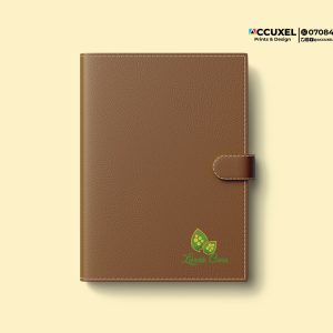 Custom Brown Leather Notebook Design and Printing