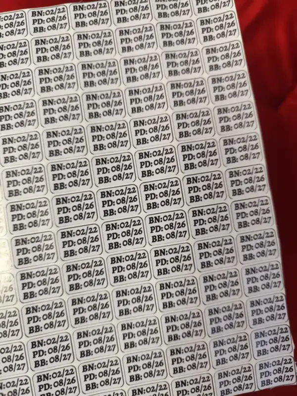 Custom Expiry Date Stickers On Skincare Bottles