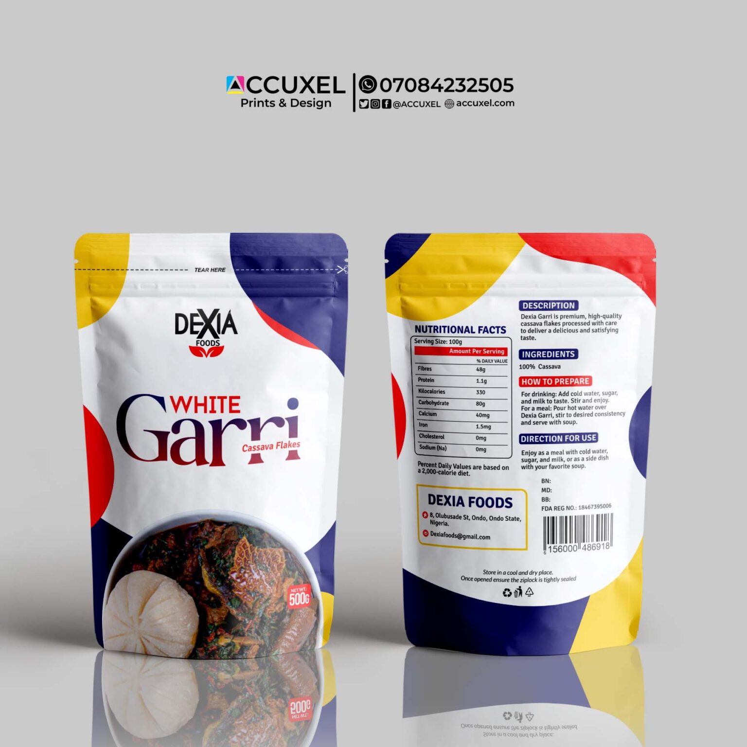 Get Custom Garri Packaging Pouch Design & Printing - Design And ...