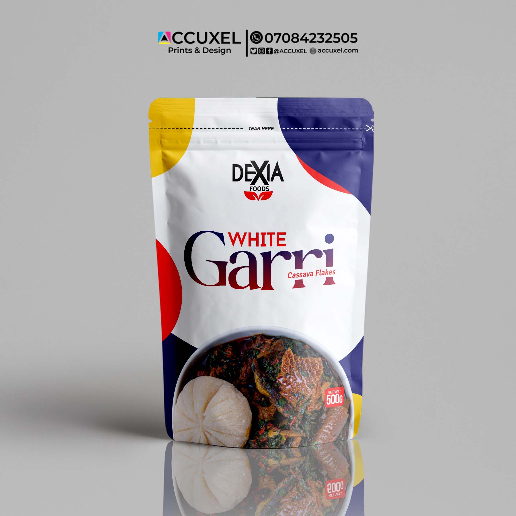 Custom Garri Packaging Pouch Design
