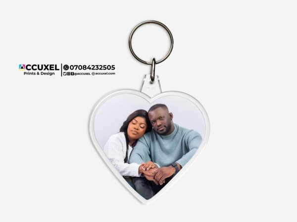 Custom Heart Acrylic Keychain Design and Printing