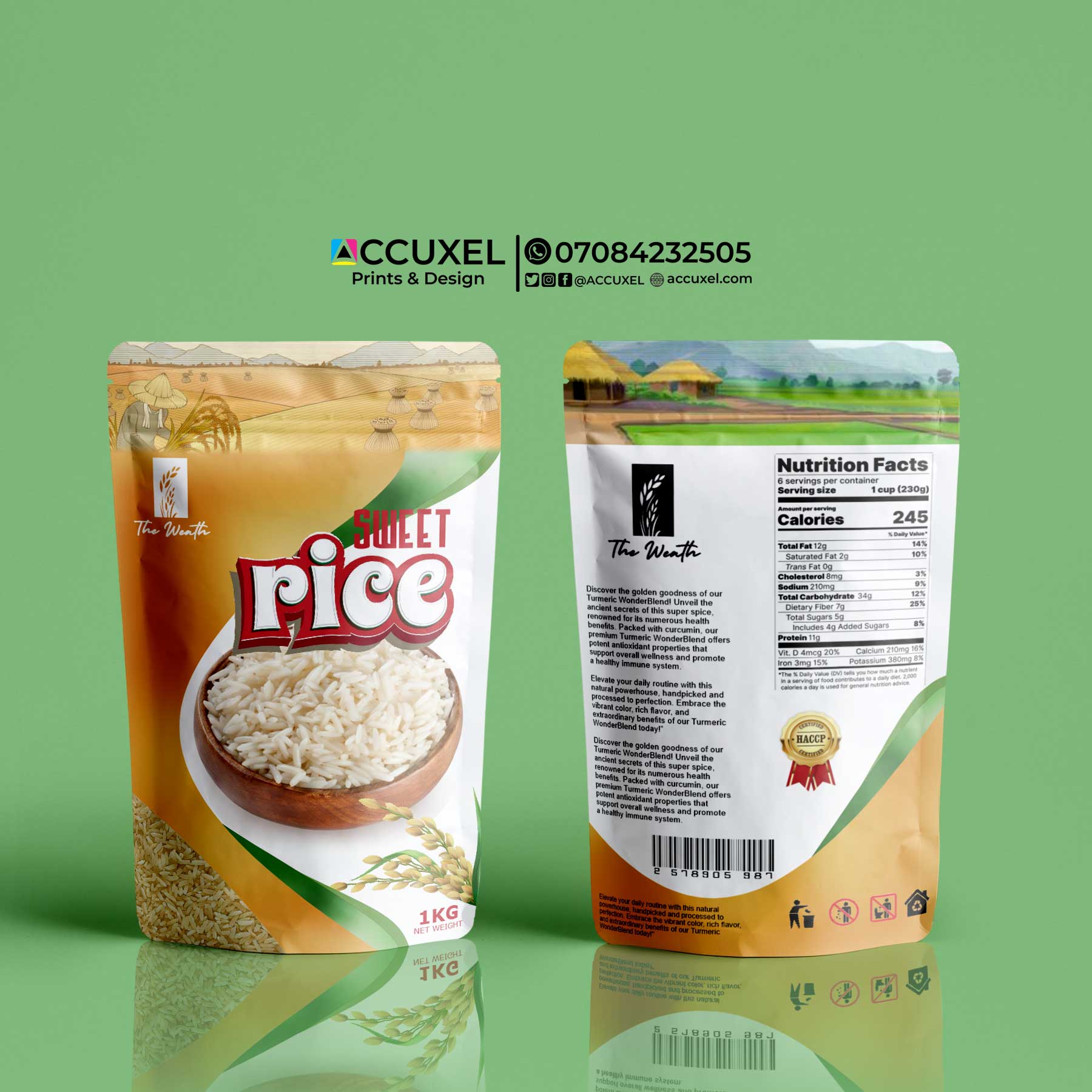 Get Custom Rice Pouch Design And Printing (Low Minimum Order) - Design ...