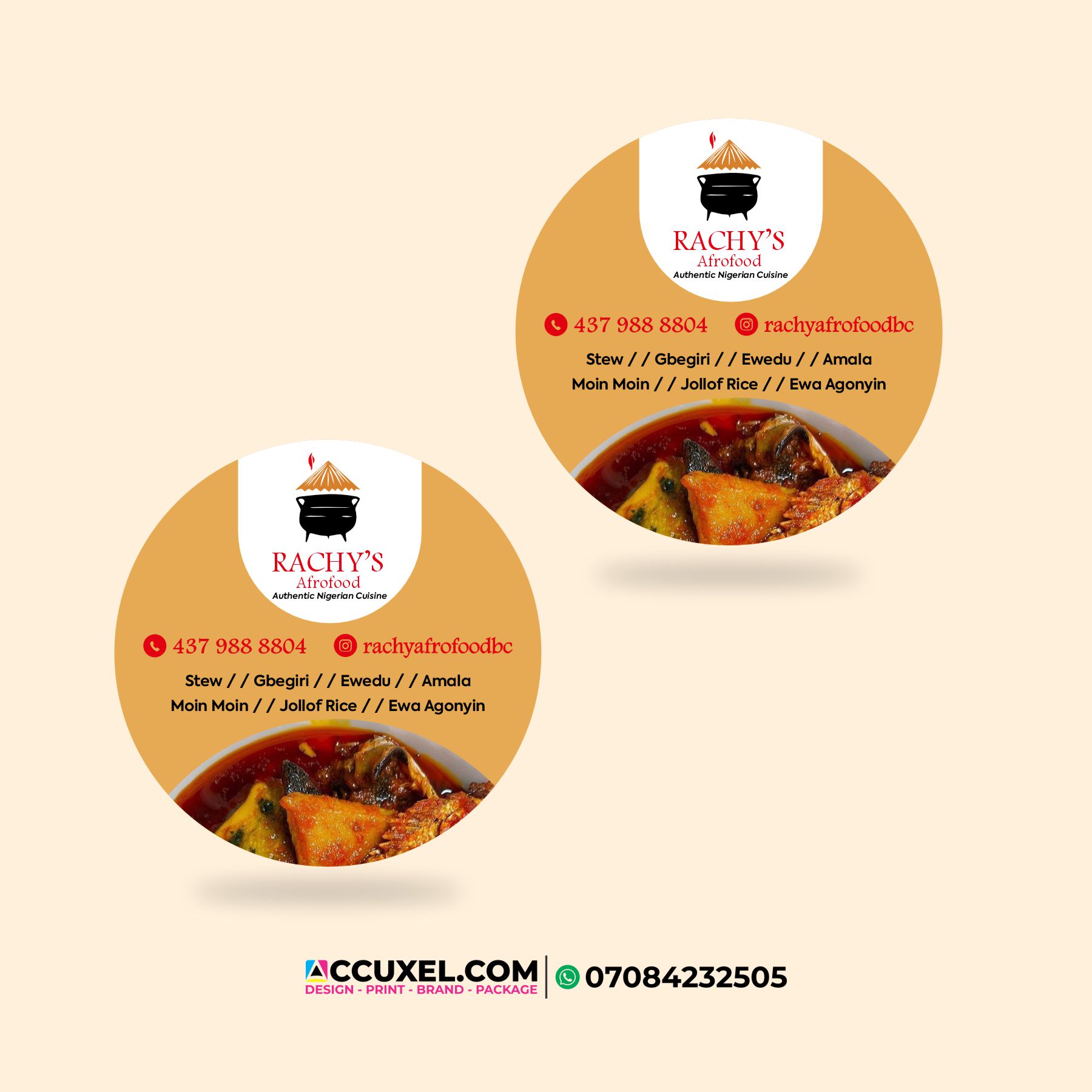 Custom Round Food Packaging Label Stickers Design