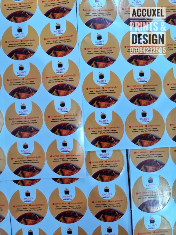 Custom Round Food Packaging Label Stickers Printing
