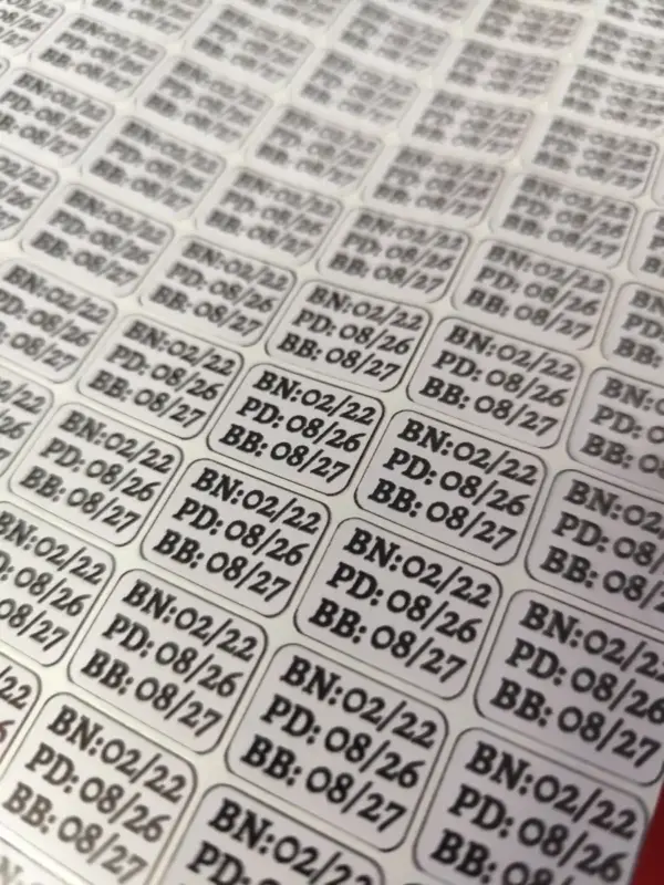 Custom Sized Expiry Stickers For Bottles And Pouches