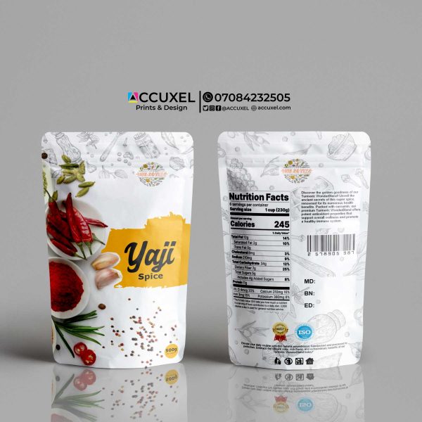 Custom Spices Pouch Design and Printing (Low Minimum Order)