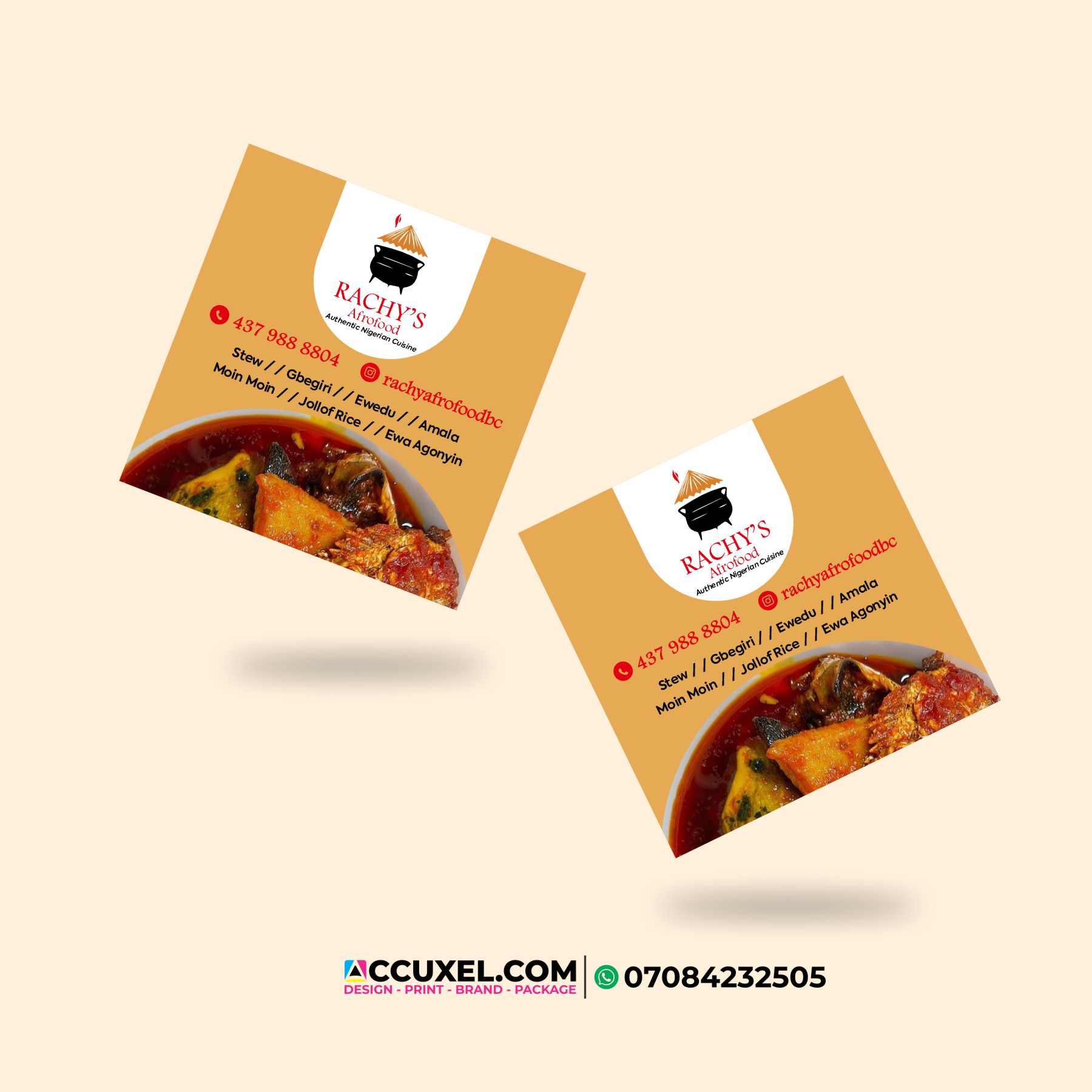 Custom Square Food Packaging Label Stickers