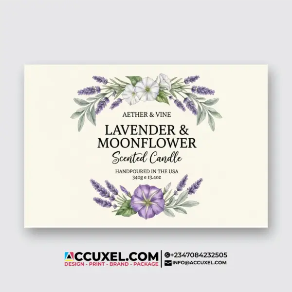 Custom Transparent Candle Label Sticker Design