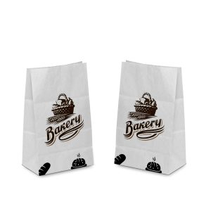 Custom White Bakery Paper Bags Design Printing