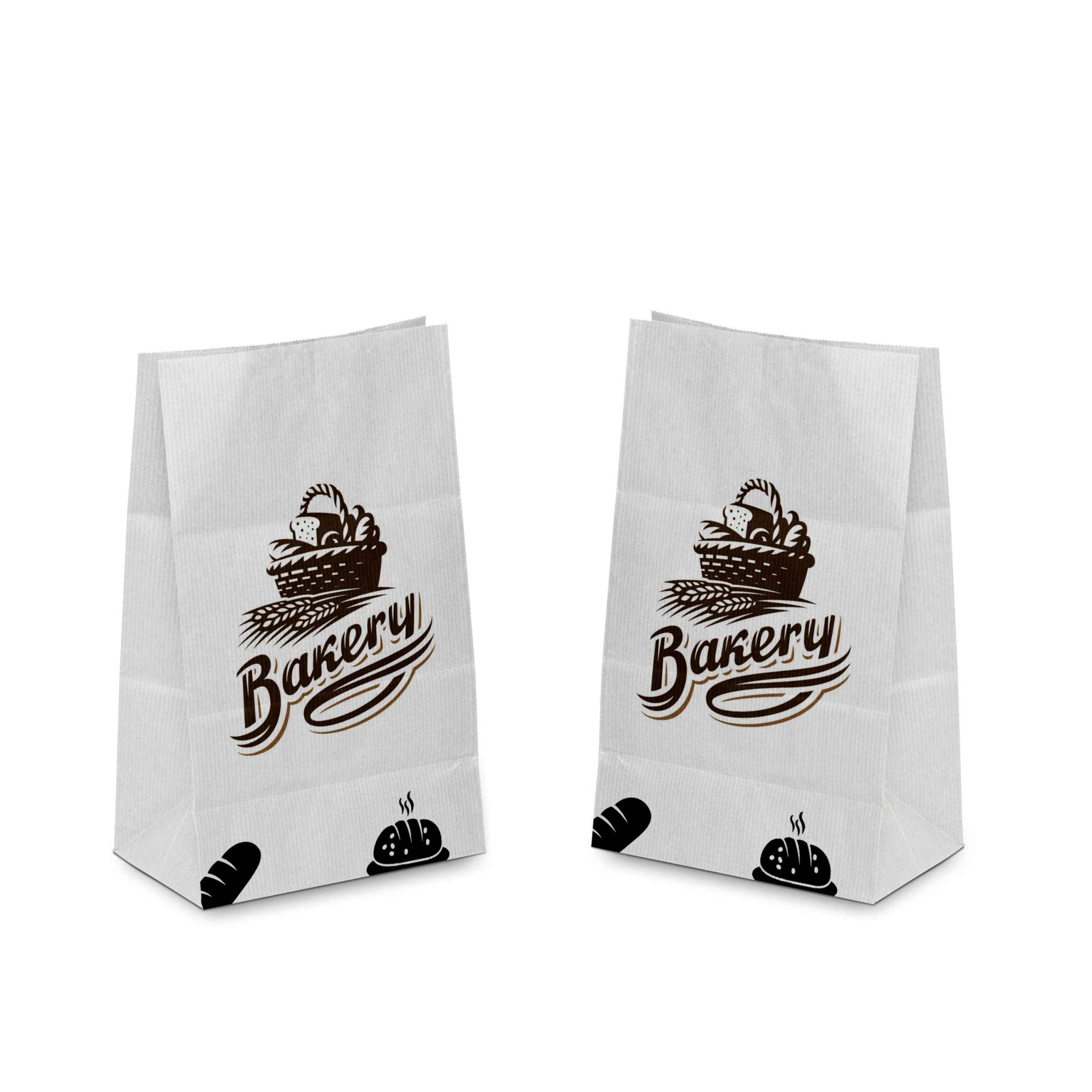 Custom White Bakery Paper Bags Design Printing
