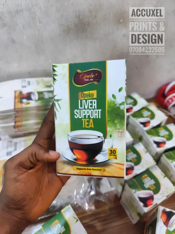 Custom green tea box packaging in hands
