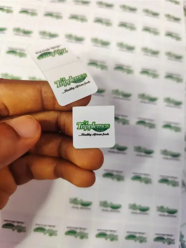 Custom printed hang tag on a flat tea bag with string and tag assembly