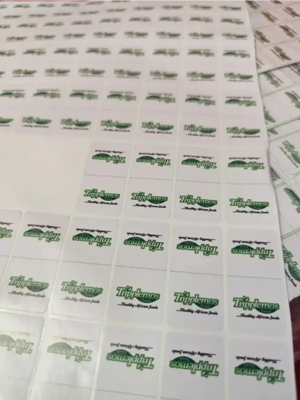 Custom tea bag hang tag attached to a tea bag