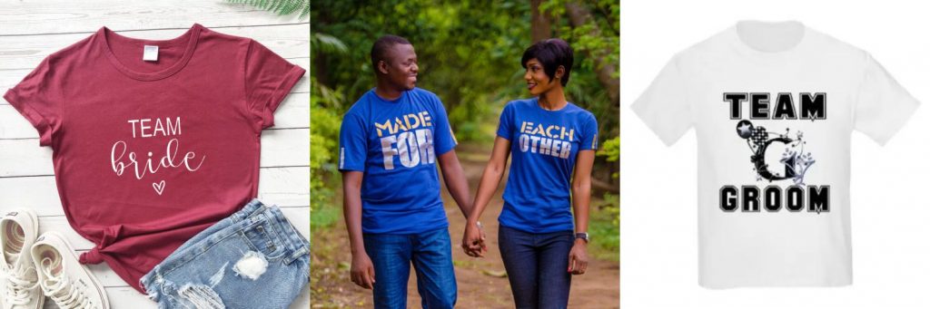 Customized T-shirt for wedding souvenirs