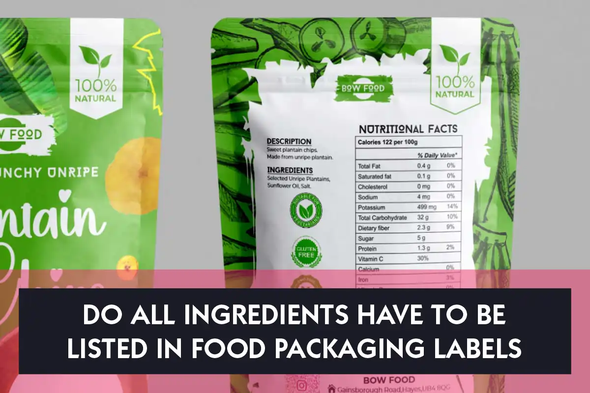 Do All Ingredients Have To Be Listed In Food Packaging Labels