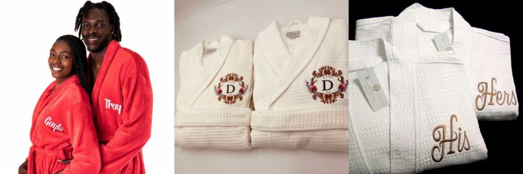 Engraved Bathrobes as gifts for couple anniversary