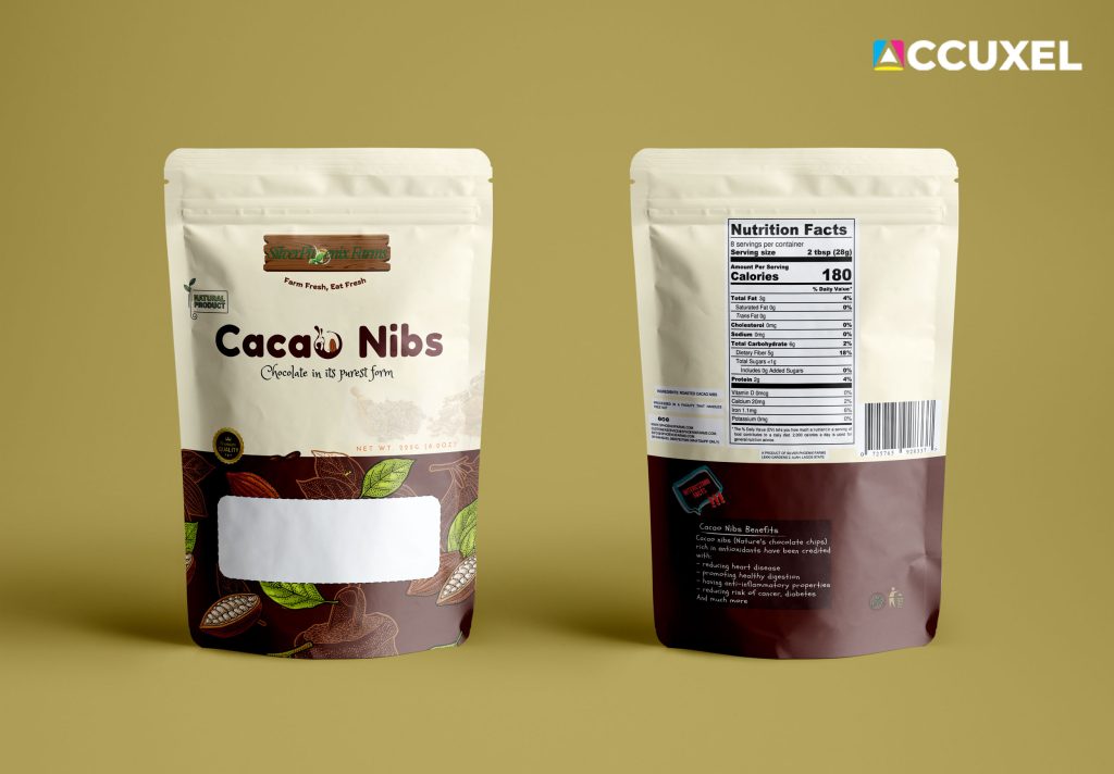 Product Pouch Design and Print For Silver Phoenix Farms Cacao Nibs 5