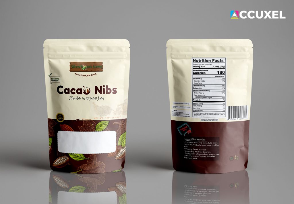 Product Pouch Design and Print For Silver Phoenix Farms Cacao Nibs 6