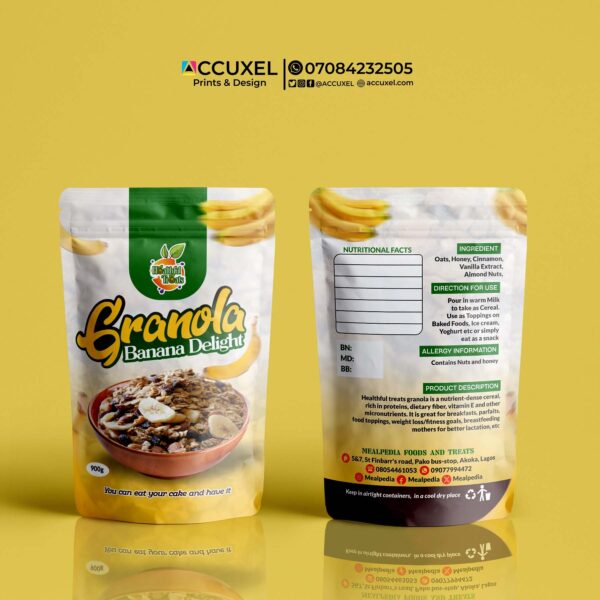 Granola Packaging Pouch Design and Printing