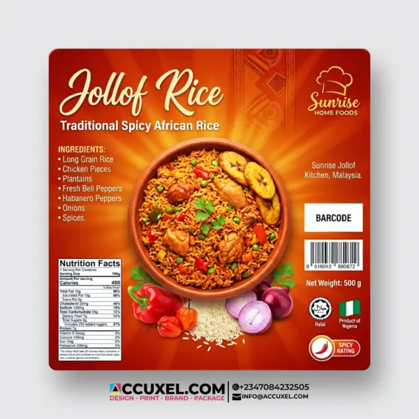 Square Food Packaging Label Stickers