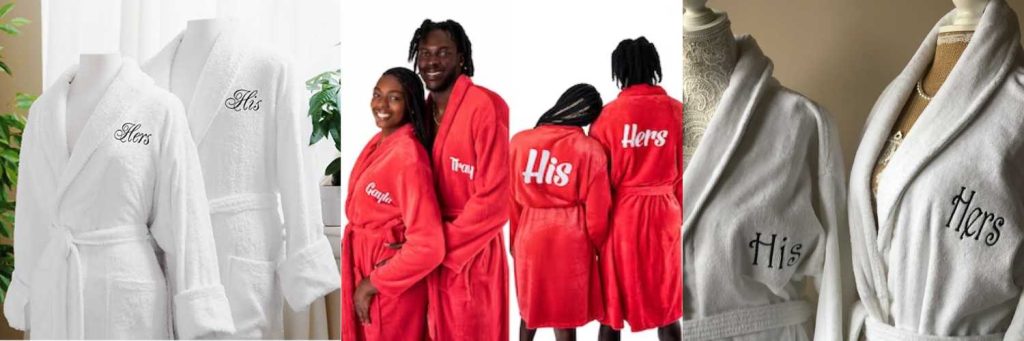 His and Hers Bathrobe for couple as a wedding gift idea