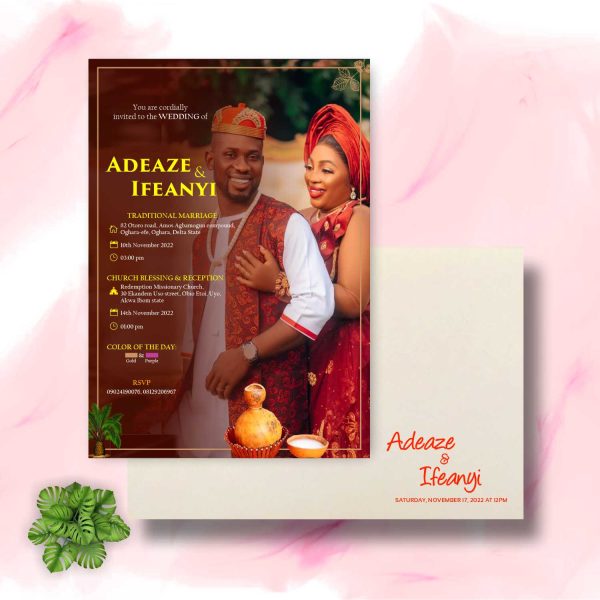 Igbo Traditional Wedding Invitation Card Design